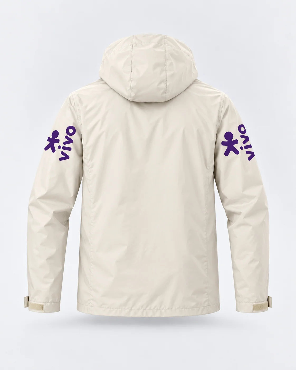 Veste d’Entraînement Équipe du Brésil Beige à Capuche – Écusson CBF, Logos Bleu, Violet et Vert