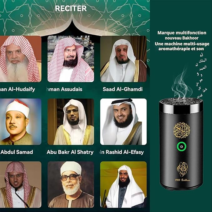 Brûleur d'encens électrique 2 en 1 avec haut-parleur Quran