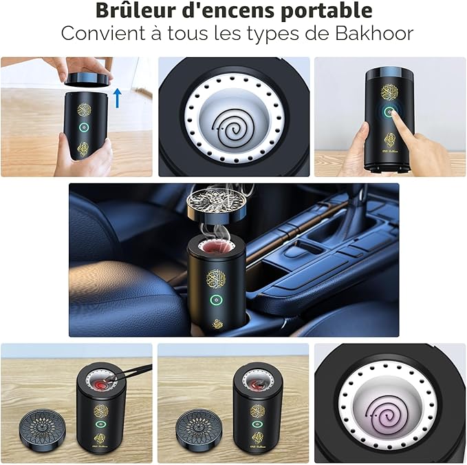 Brûleur d'encens électrique 2 en 1 avec haut-parleur Quran