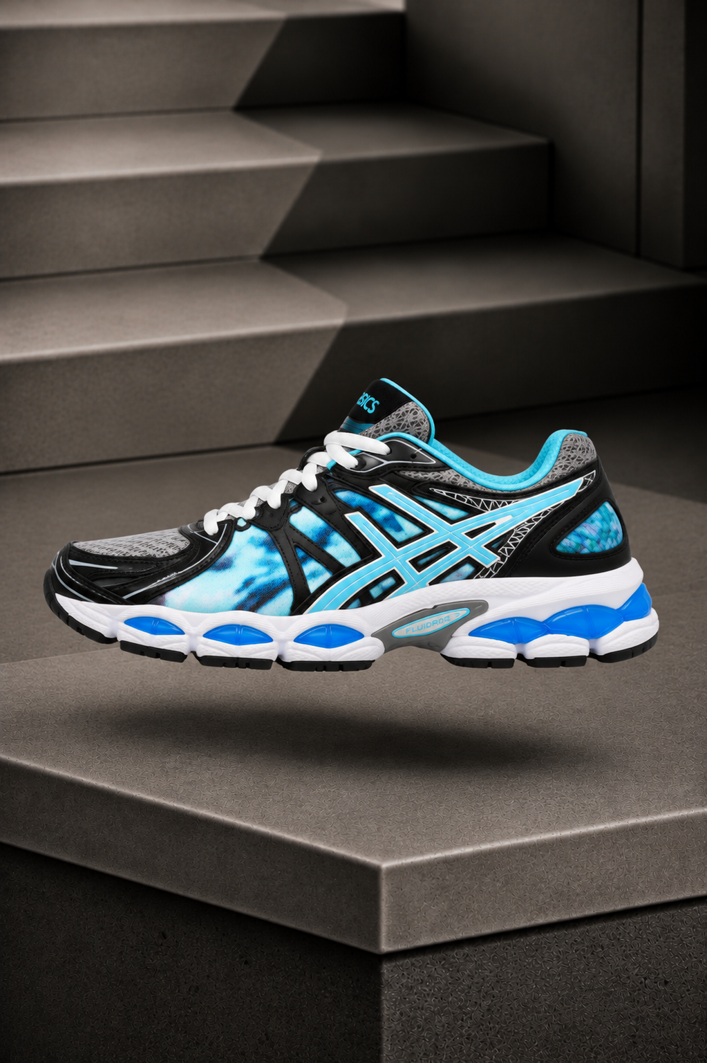 ASICS Gel-Nimbus 16 Ice Storm – Édition limitée – Sneakers Running Rétro Tie-Dye Turquoise à Amorti GEL