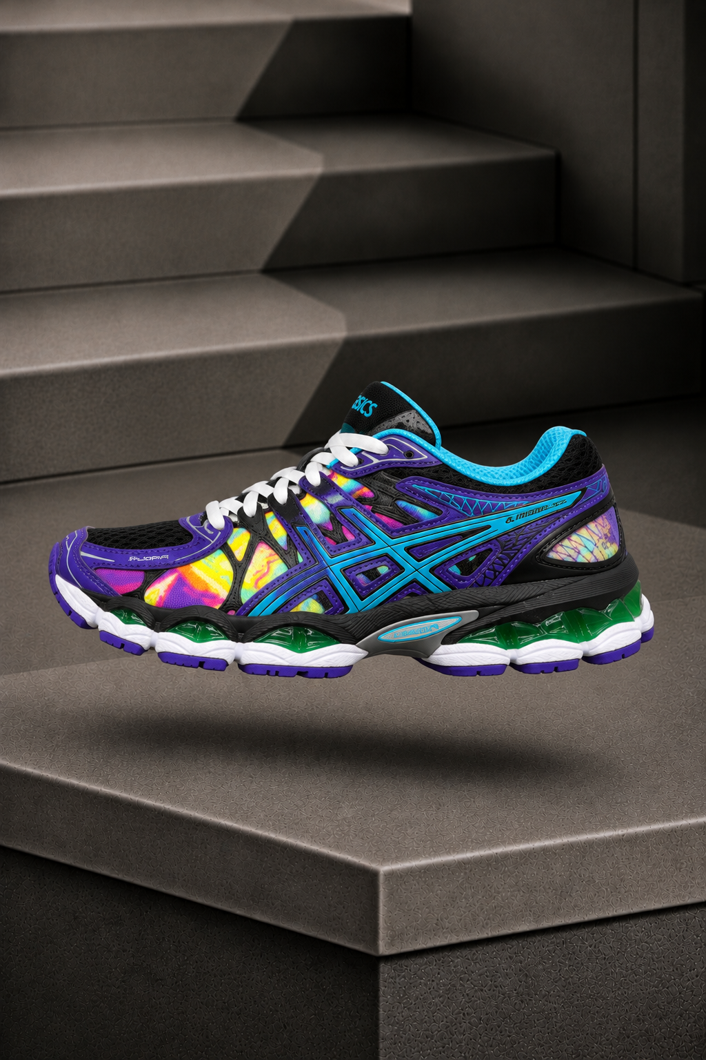 ASICS Gel-Nimbus 16 Violet Multicolore – Sneakers Running Rétro à Amorti GEL Vert
