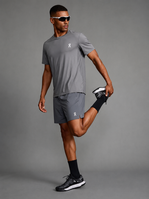 Ensemble Running Homme On — T-shirt + Short — Gris