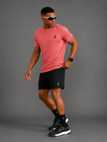 Ensemble Running Homme On — T-shirt Rose + Short Noir