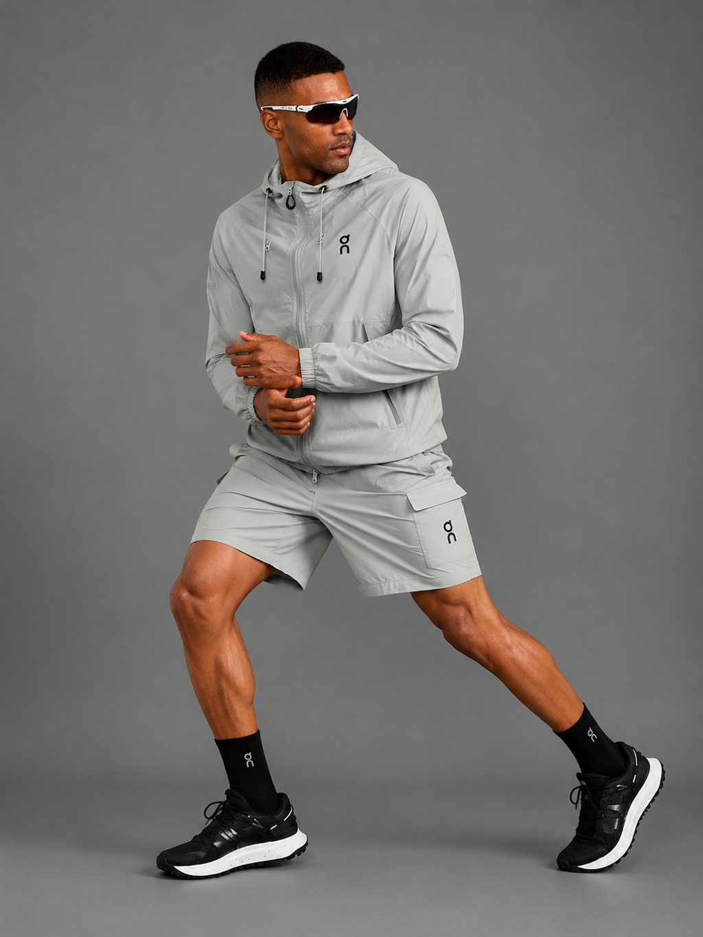 ON RUNNING — Ensemble Veste + Short — Grise