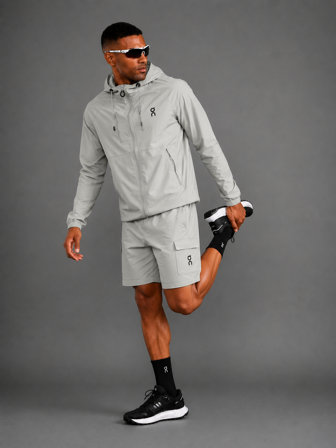 ON RUNNING — Ensemble Veste + Short — Grise