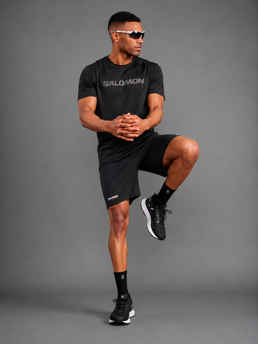 SALOMON — Ensemble T-shirt + Short — Noir