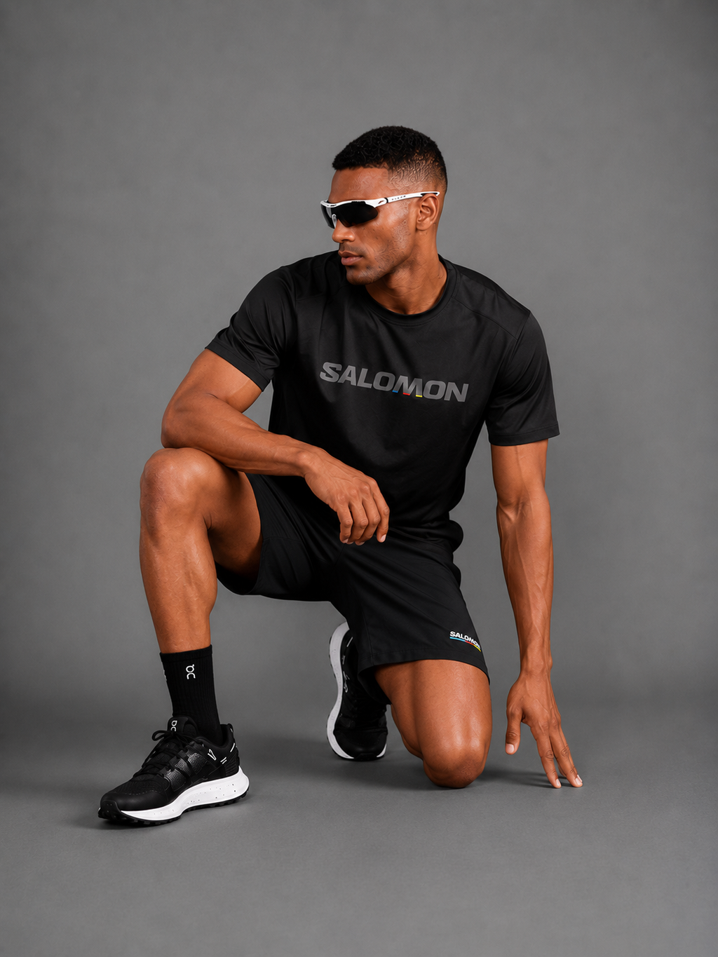 SALOMON — Ensemble T-shirt + Short — Noir