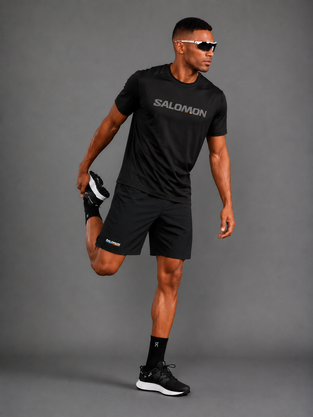 SALOMON — Ensemble T-shirt + Short — Noir