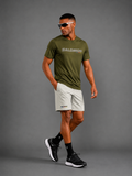 SALOMON — Ensemble T-shirt + Short — Kaki & Beige