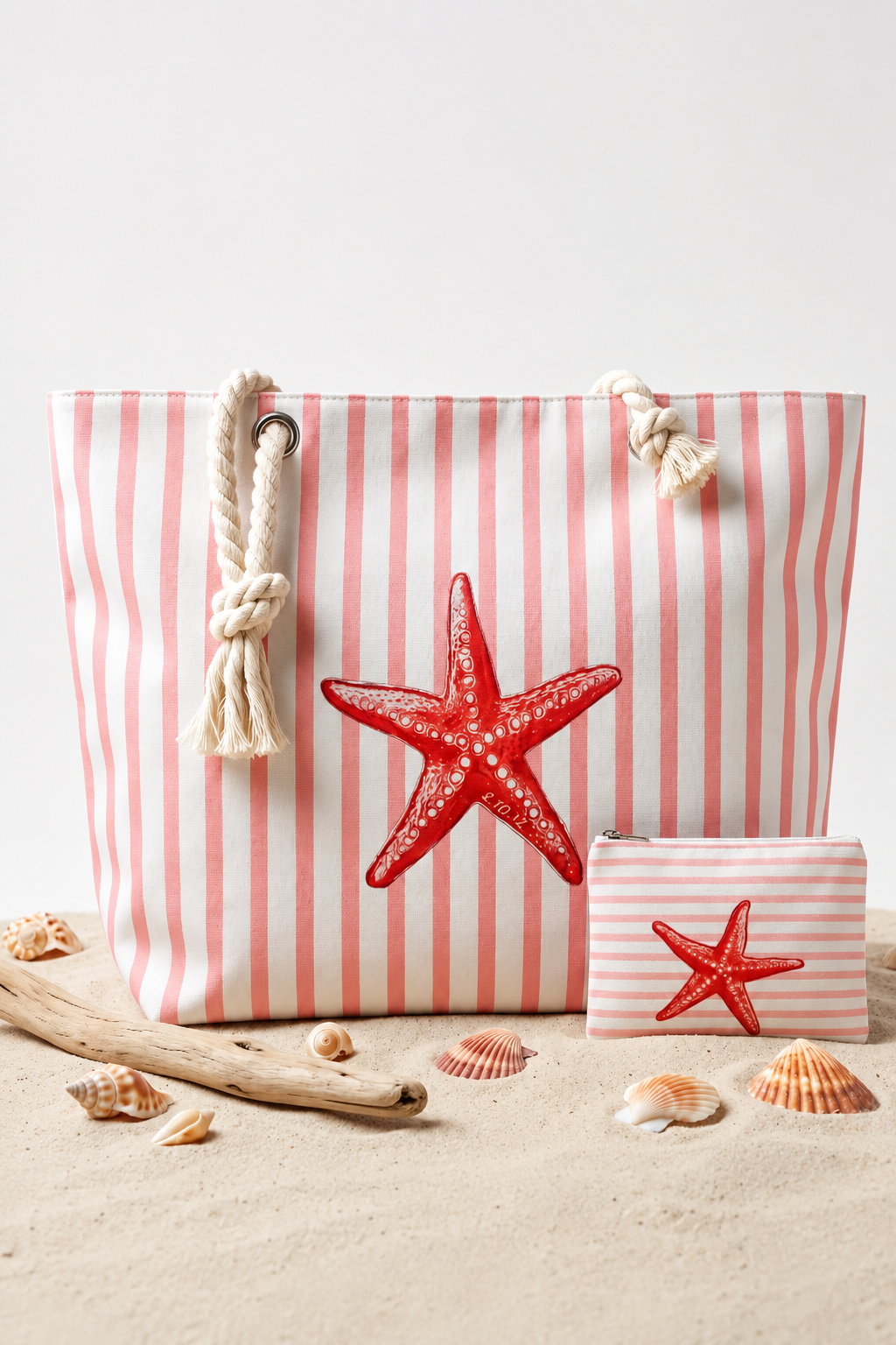 Ensemble Tote Bag & Pochette Étoile de Mer – Collection Bord de Mer