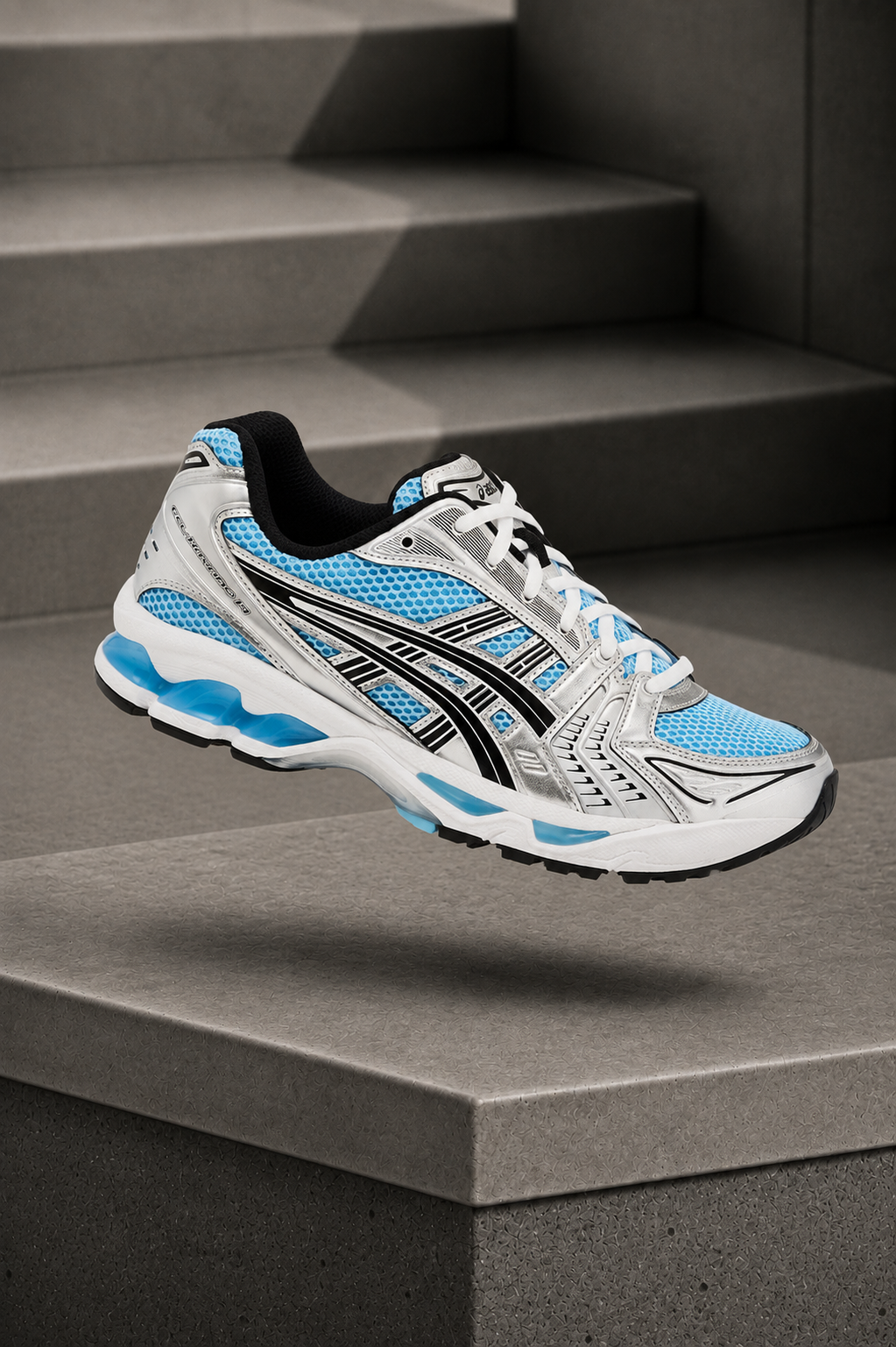 ASICS Gel-Kayano 14 — Bleu Ciel / Argenté / Blanc / Noir