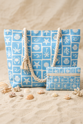 Ensemble Tote Bag & Pochette Mosaïque Océan – Collection Bord de Mer