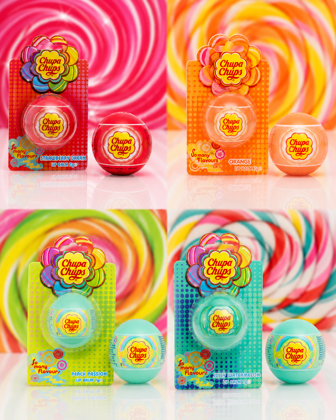 Baume à Lèvres Chupa Chups – Collection Complète 4 Parfums