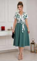 Robe Midi à Imprimé Floral & Taille Nouée 🌸