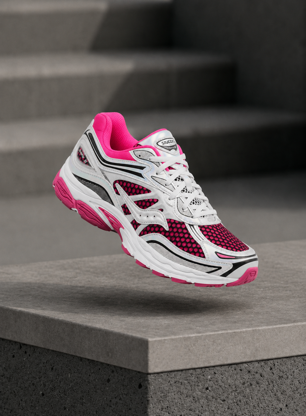 Saucony Omni Grid 9 Rose Blanc