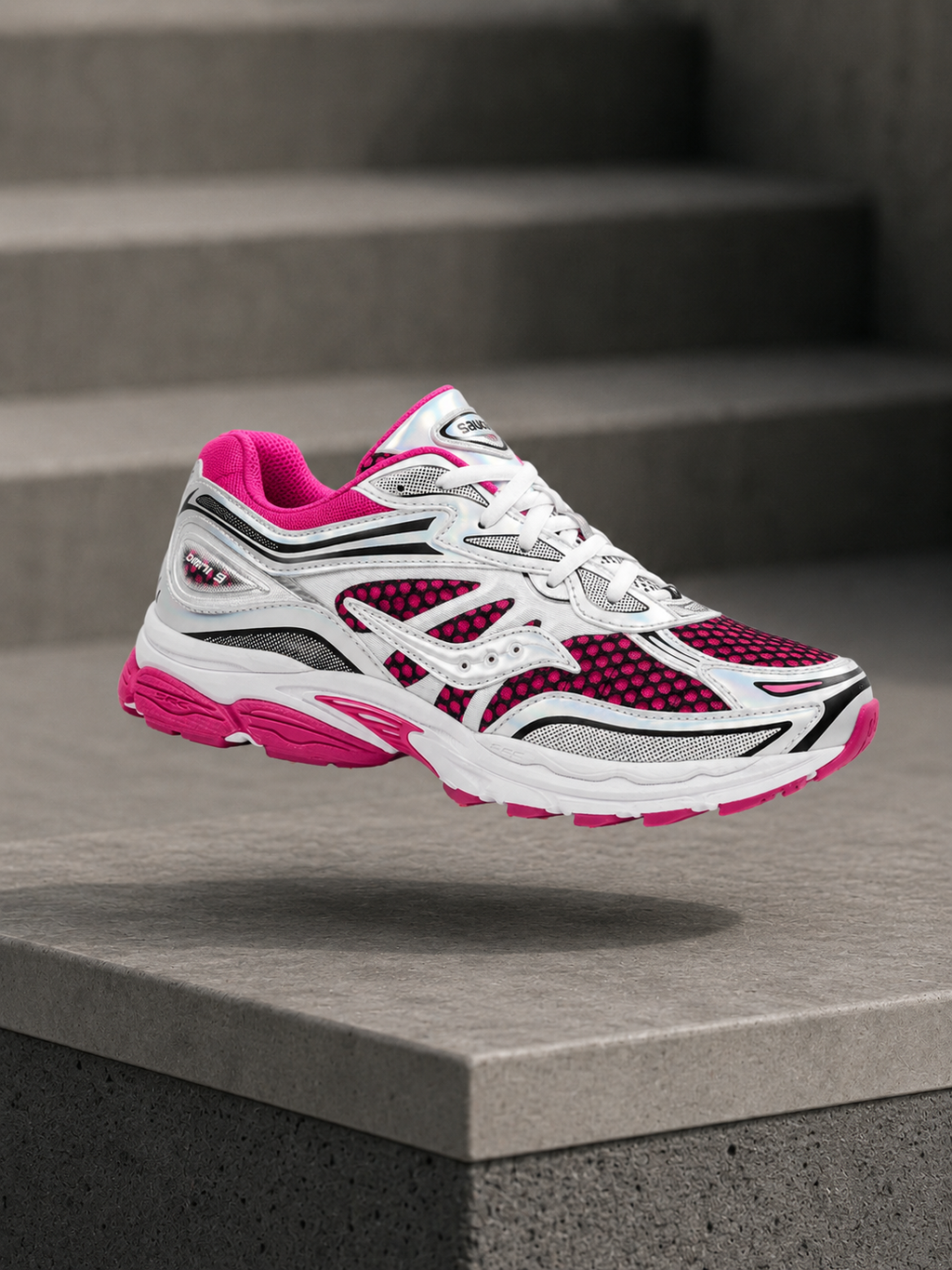 Saucony Omni Grid 9 Rose Blanc