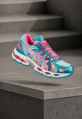 ASICS Gel-Nimbus 16 — Turquoise & Rose Fluo