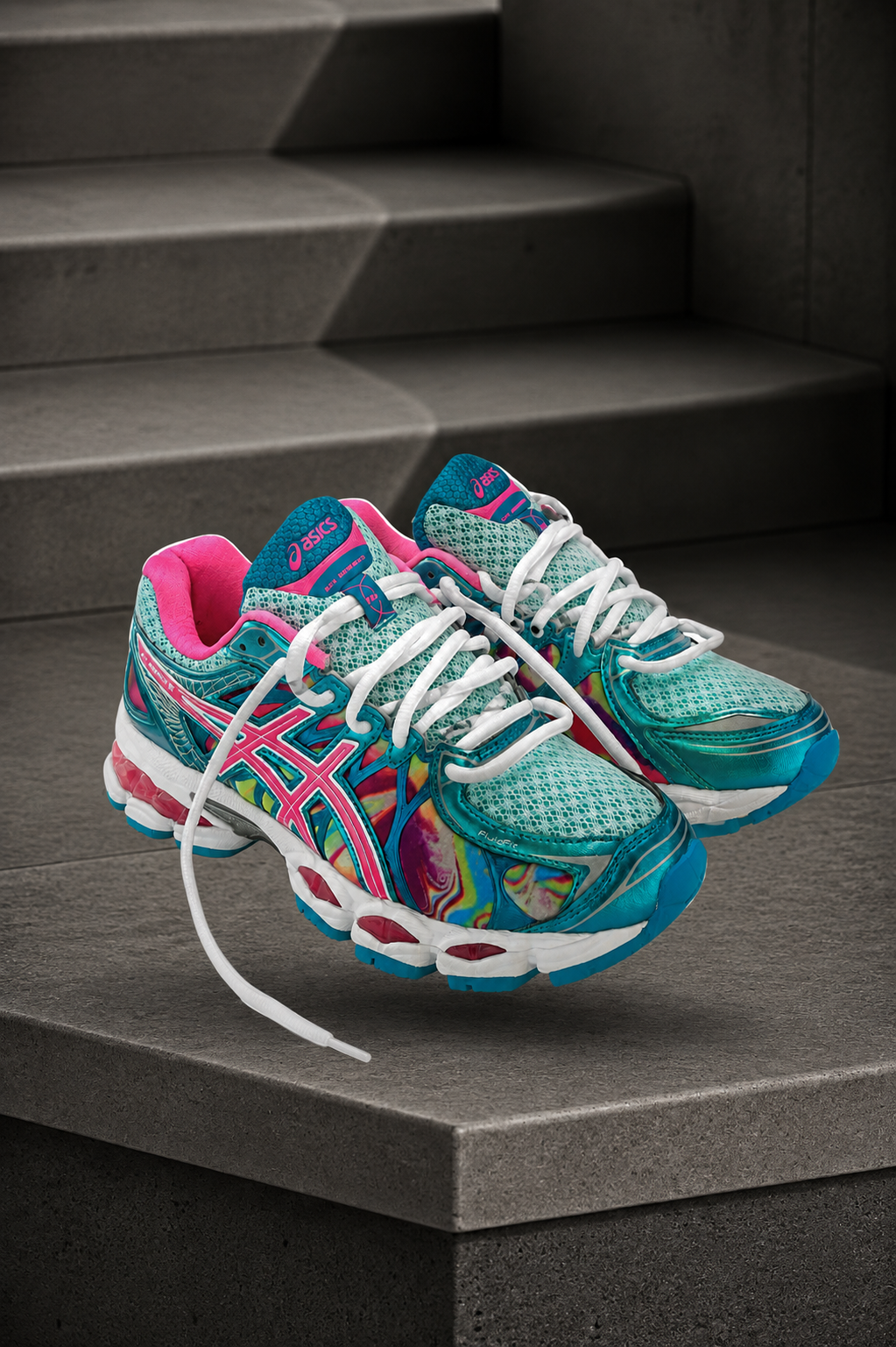 ASICS Gel-Nimbus 16 — Turquoise & Rose Fluo