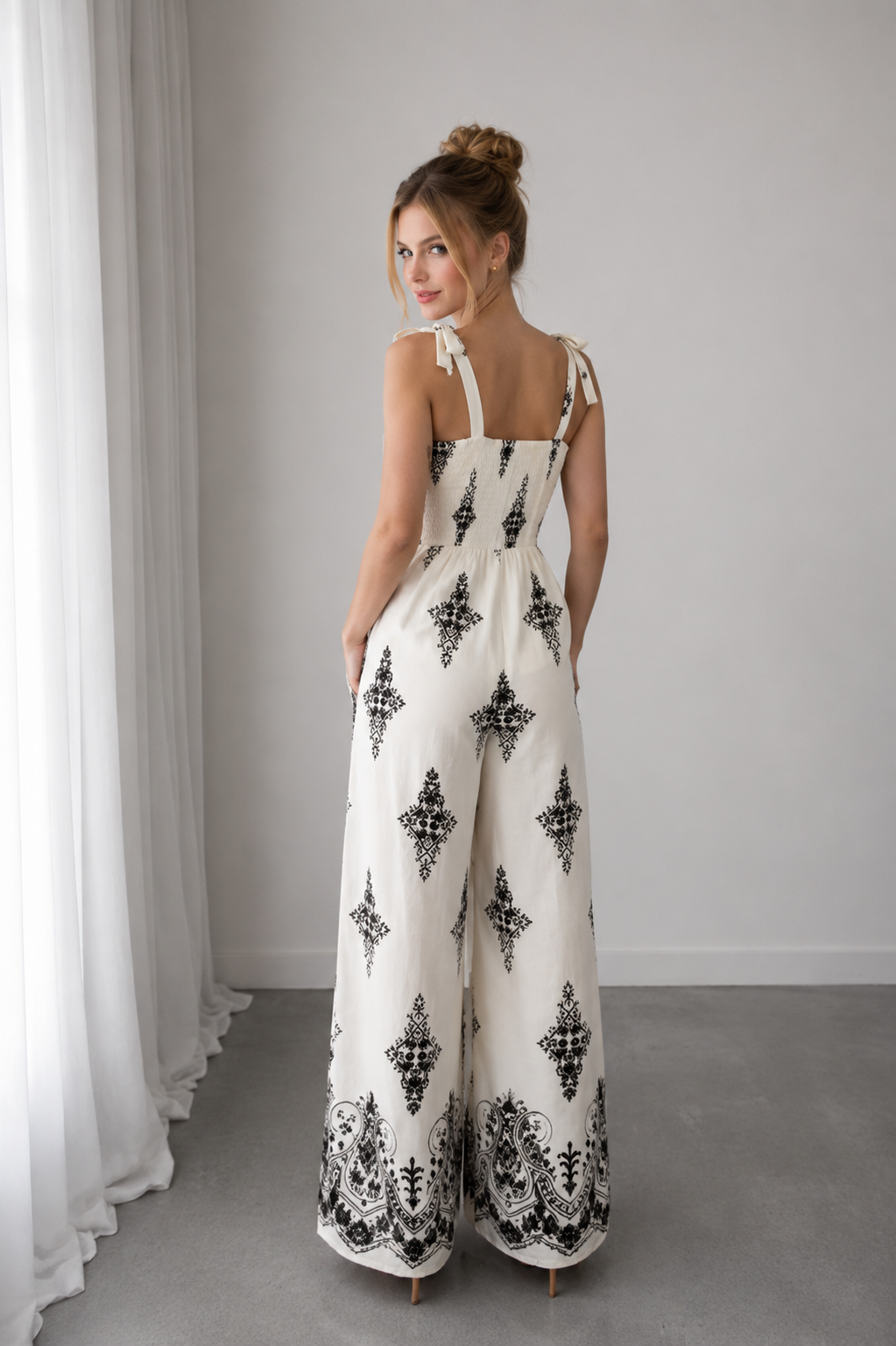 Combinaison Bohème à Imprimé Cachemire & Jambes Larges 🌿