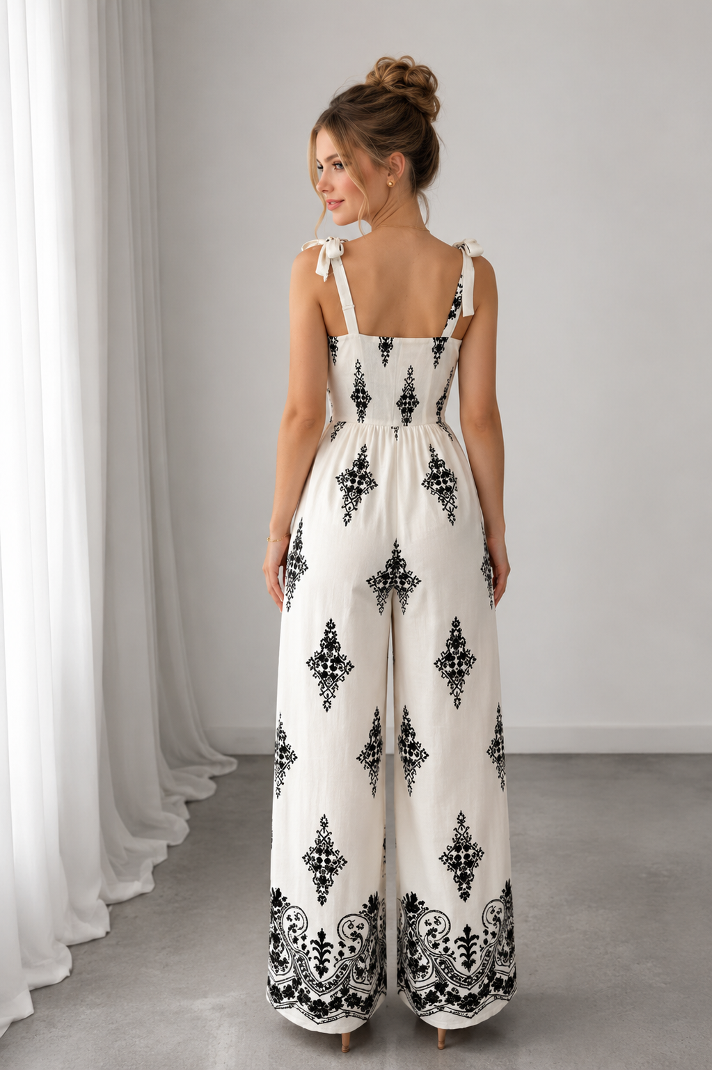 Combinaison Bohème à Imprimé Cachemire & Jambes Larges 🌿
