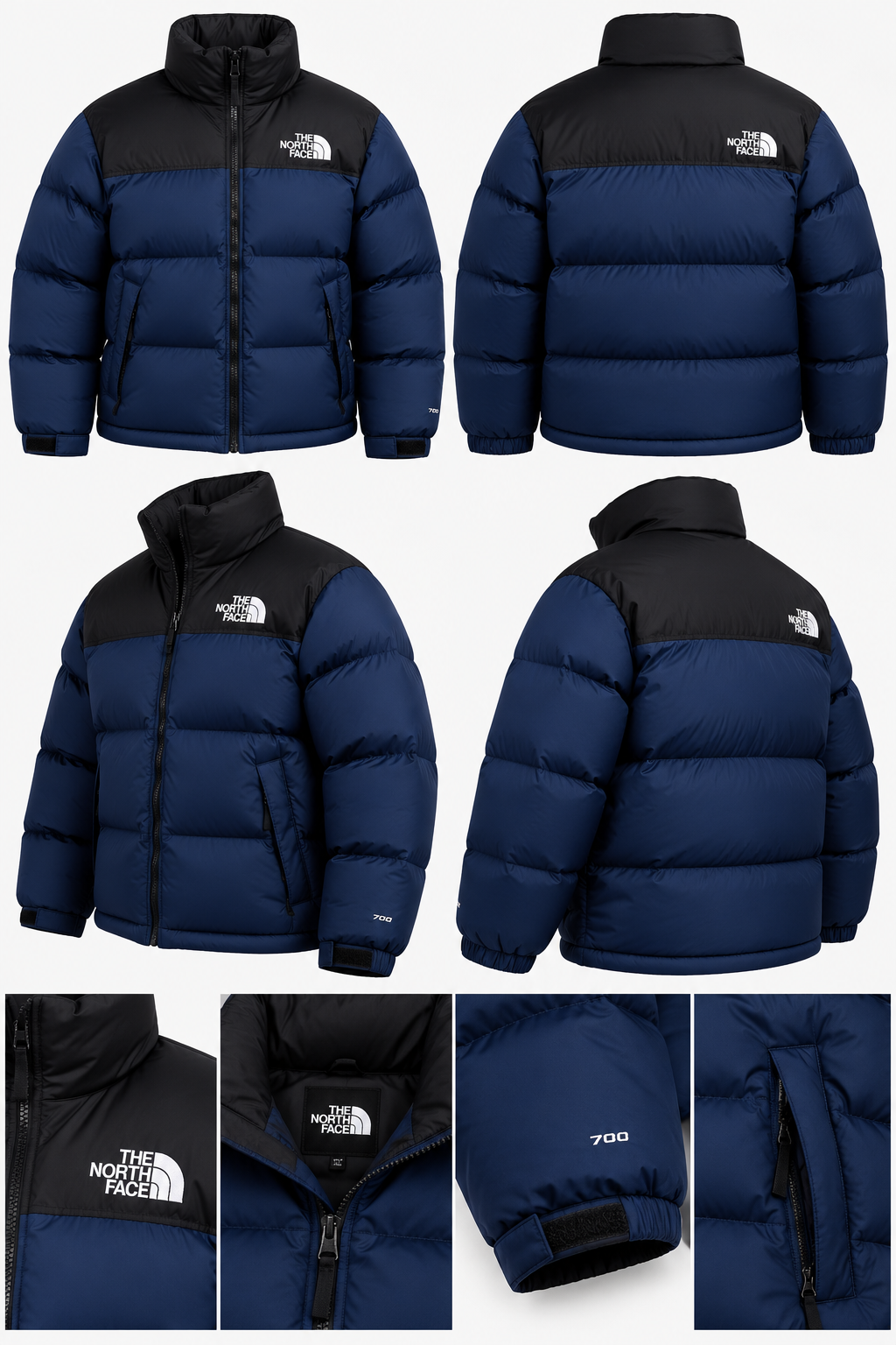 Doudoune The North Face 1996 Retro Nuptse Homme Bleu Marine – Duvet 700 Fill, Logos Oversize
