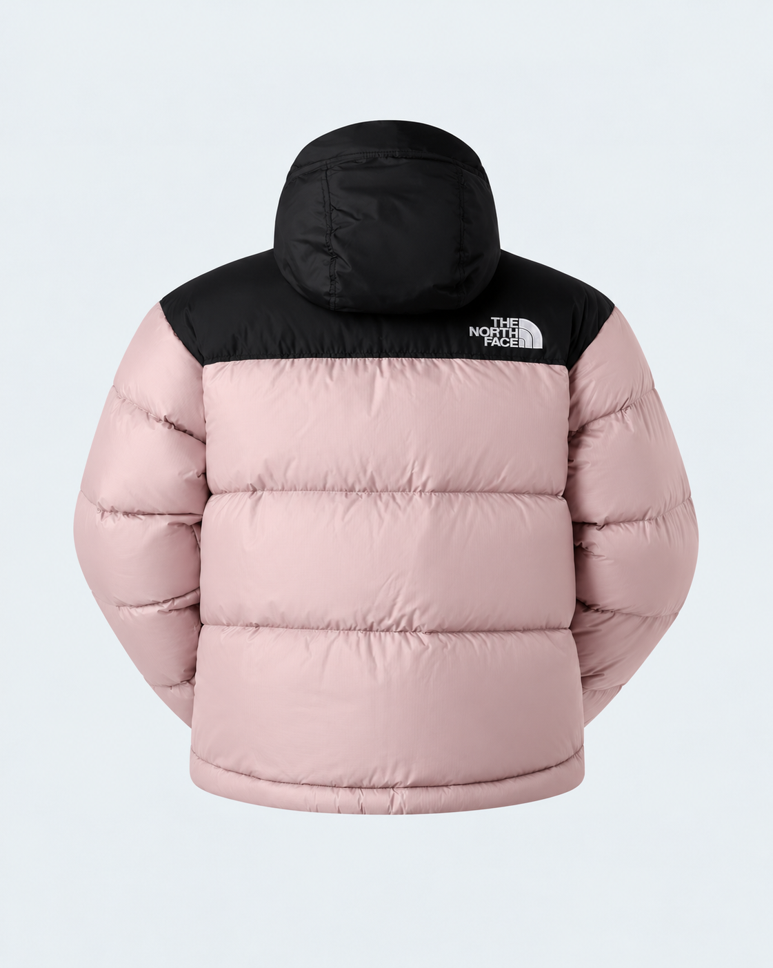 Doudoune The North Face 1996 Retro Nuptse Rose Poudré et Noire – Duvet 700 Fill, Logos Oversize
