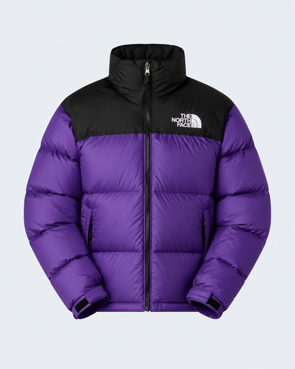 Doudoune The North Face 1996 Retro Nuptse Violette et Noire – Duvet 700 Fill, Logos Oversize
