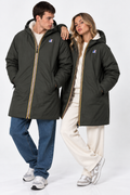 Veste K-Way Le Vrai 4.0 Eiffel East Orsetto Green Blackish – Parka Imperméable Unisexe, Doublure Sherpa