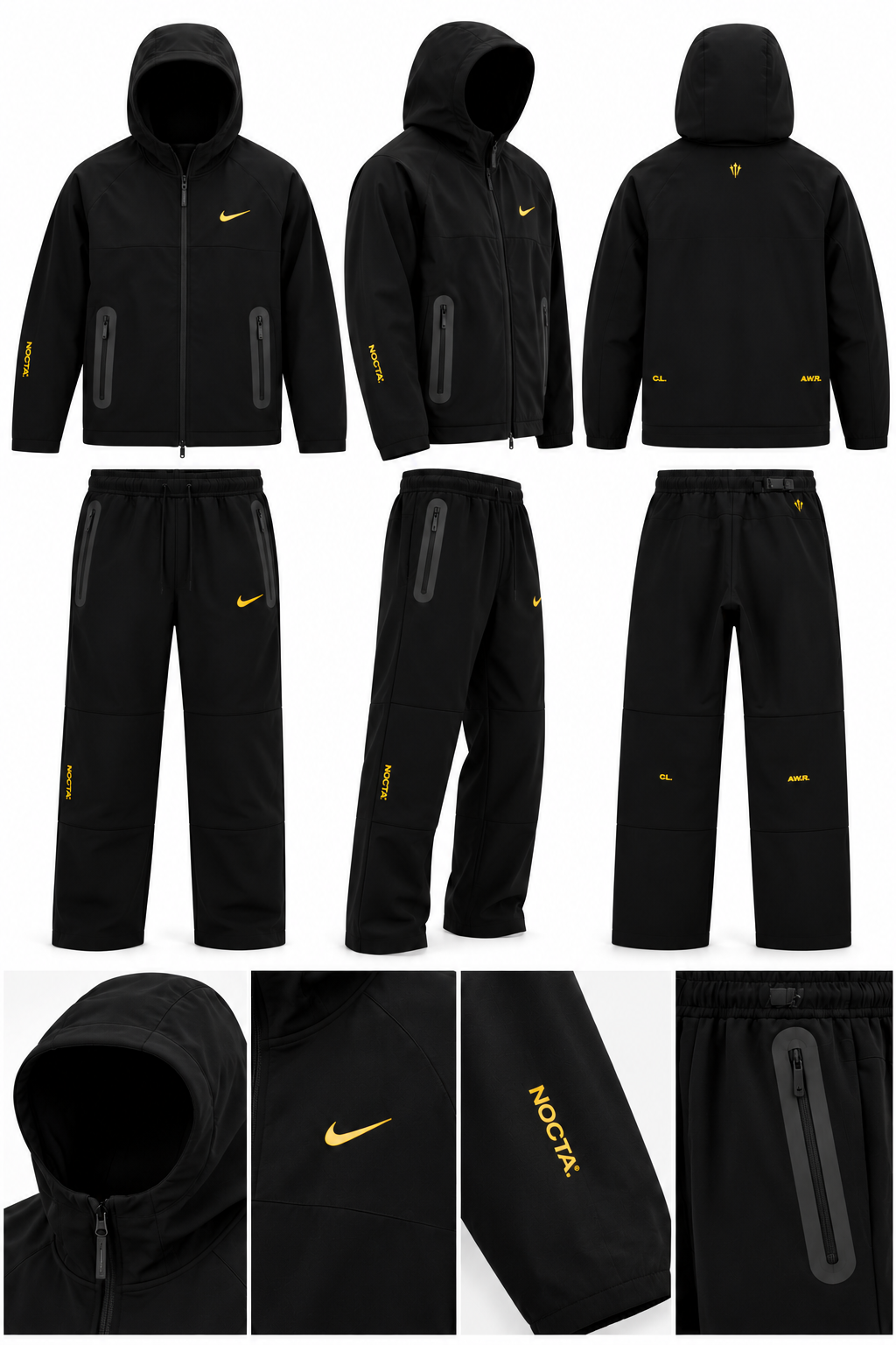 Survêtement Nike x NOCTA Tech Fleece Noir – Veste à Capuche Zippée + Pantalon