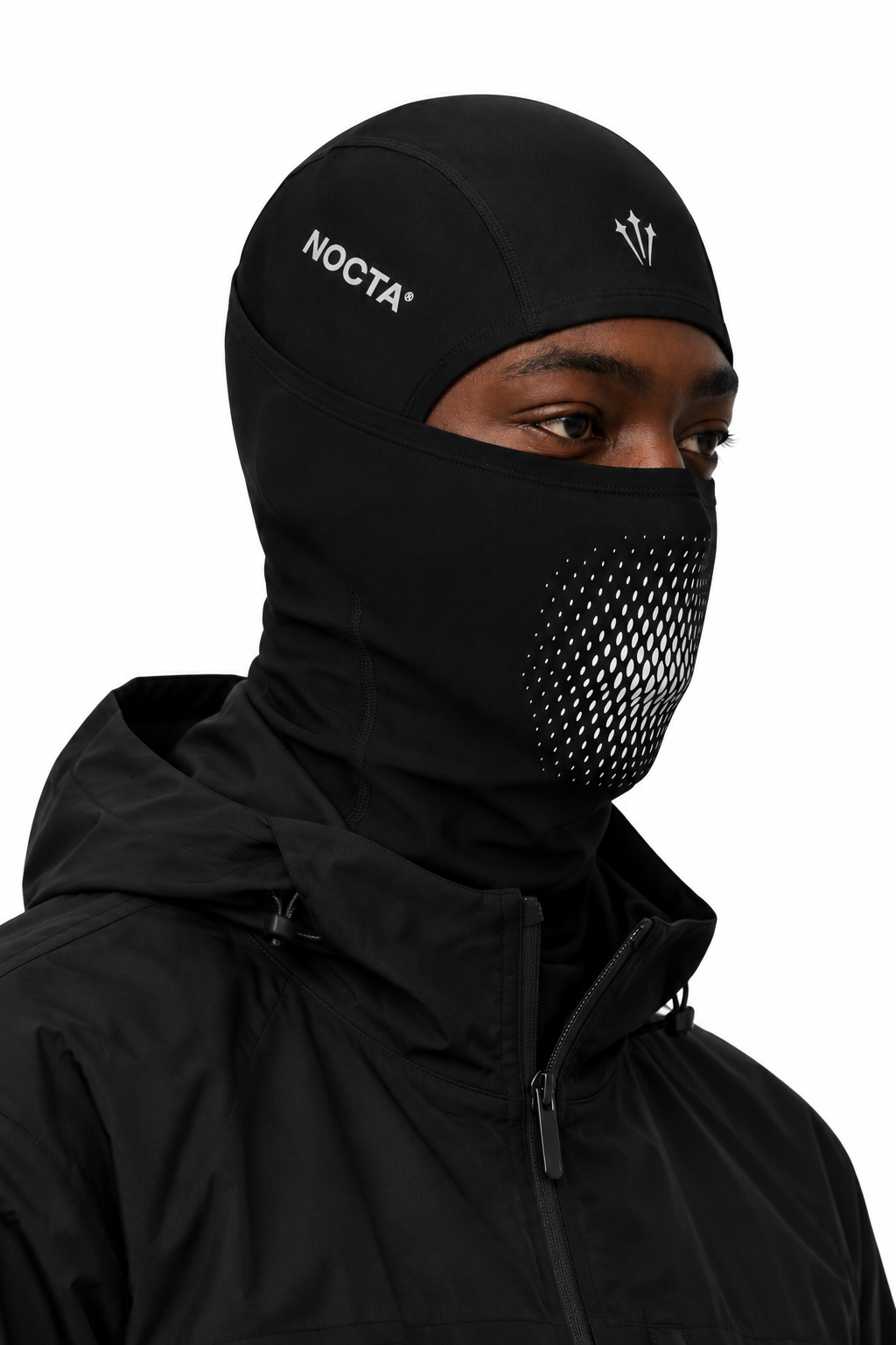 Cagoule NOCTA 8000 Peaks Nike Pro HyperWarm Noire – Balaclava Thermique, Logos Réfléchissants