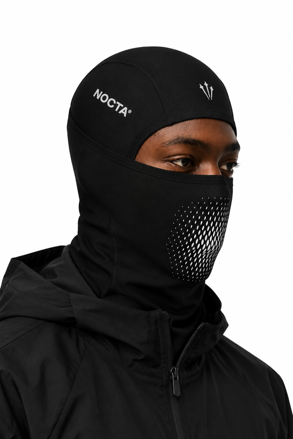 Cagoule NOCTA 8000 Peaks Nike Pro HyperWarm Noire – Balaclava Thermique, Logos Réfléchissants
