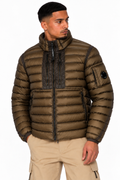 Blouson C.P. Company D.D. Shell Marron – Rembourré en Duvet, Lentille sur la Manche