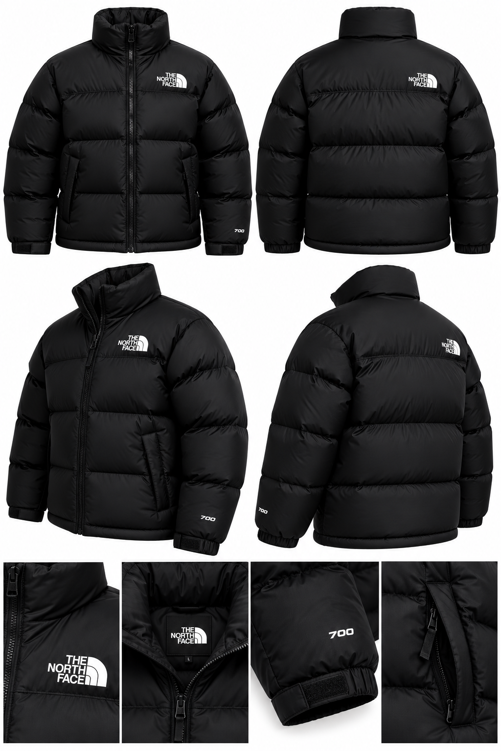 Doudoune The North Face 1996 Retro Nuptse Noire – Duvet 700 Fill, Logos Oversize