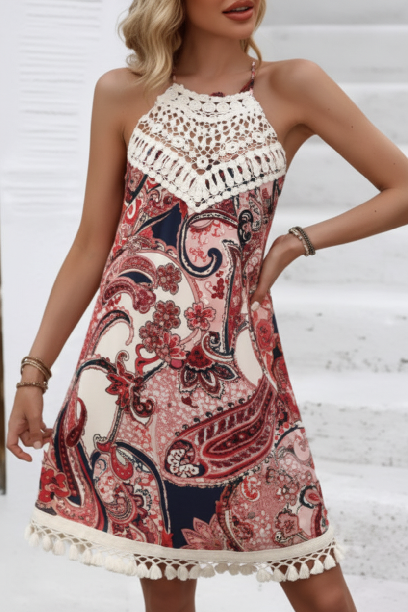 Robe bohème rose paisley format 2:3