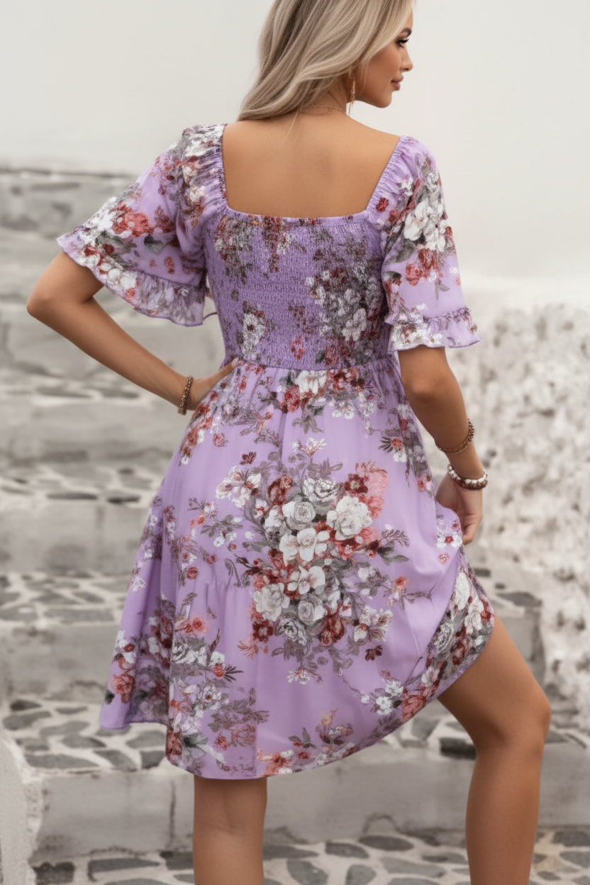 Robe lavande florale dos format 2:3