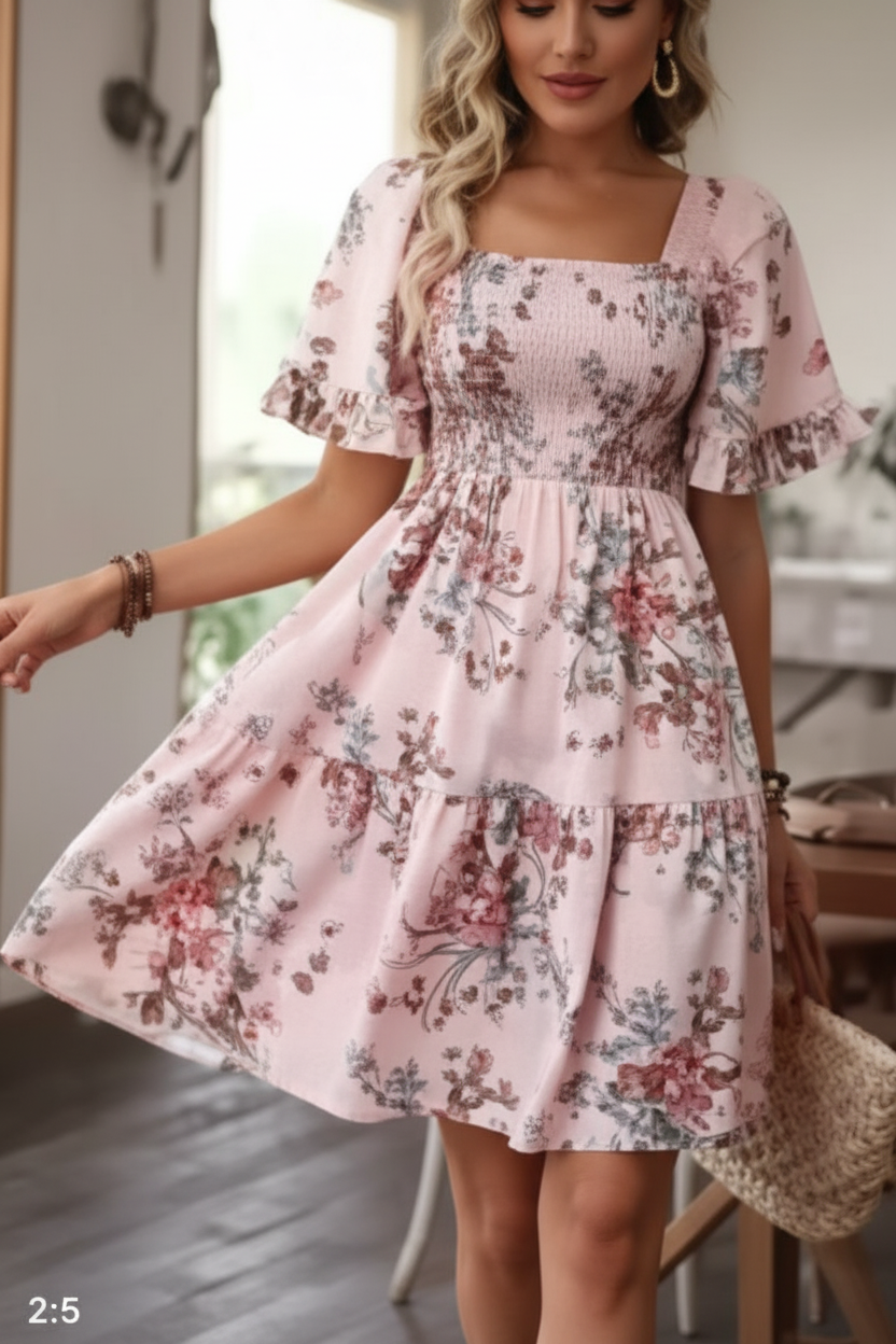 Robe rose florale format 2:3
